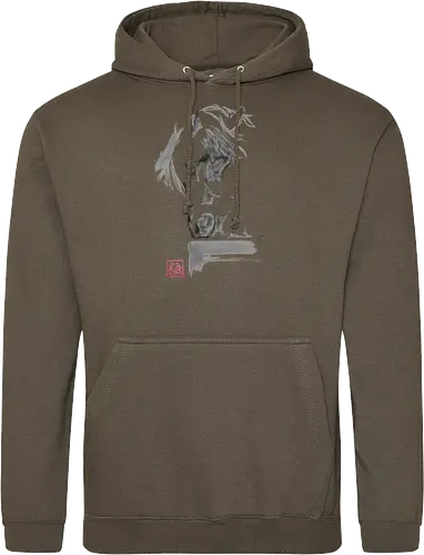 horse and cat - horse, sumie, japan, cat - Standard Hoodie