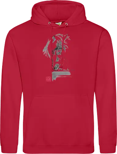 horse and cat - horse, sumie, japan, cat - Standard Hoodie