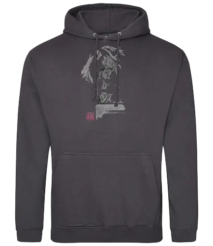 horse and cat - horse, sumie, japan, cat - Standard Hoodie