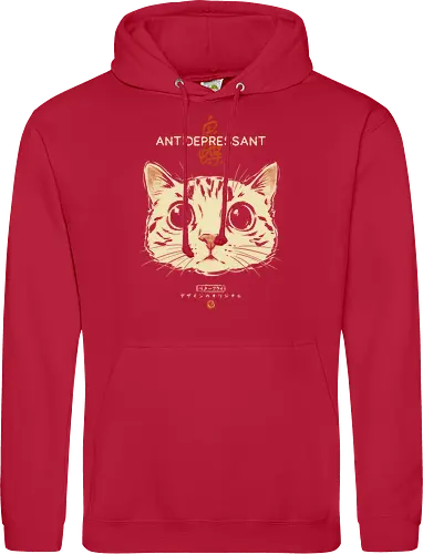 Antidepressant - cat, funny, vintage, retro, japanese, therapy, cute, mood, funny cat, cat lover, mental health, humor, kawaii, neko, quote, introvert, cat lover - Standard Hoodie