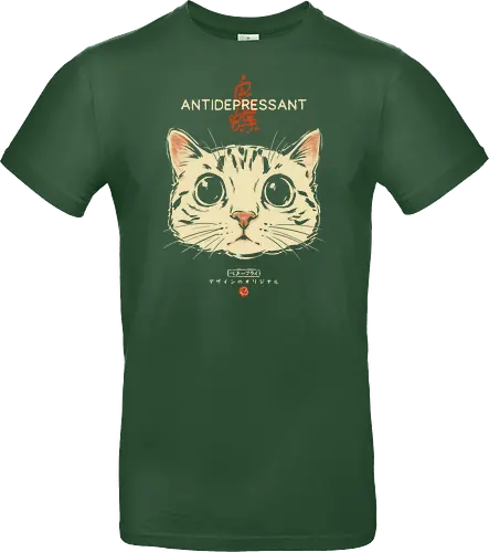 Antidepressant - cat, funny, vintage, retro, japanese, therapy, cute, mood, funny cat, cat lover, mental health, humor, kawaii, neko, quote, introvert, cat lover - Standard T-Shirt