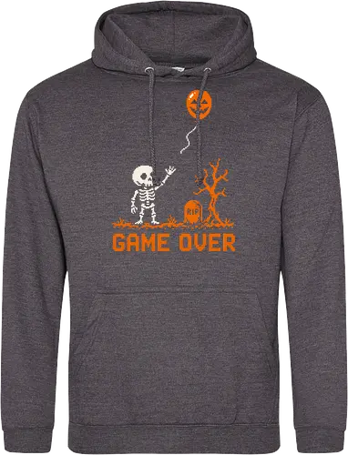 Game Over - Halloween - Pixel Art - Skelett - Kürbis - 8 Bit, Gamer, gruselig, Totenkopf, Geister, Friedhof, Halloween Deko, Retro, Halloween, Game Over, Skelett, Kürbis, Pixelkunst, Retro Gaming - Standard Hoodie