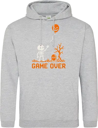 Game Over - Halloween - Pixel Art - Skelett - Kürbis - 8 Bit, Gamer, gruselig, Totenkopf, Geister, Friedhof, Halloween Deko, Retro, Halloween, Game Over, Skelett, Kürbis, Pixelkunst, Retro Gaming - Standard Hoodie