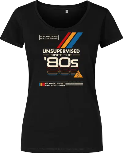 Unsupervised Since The 80s - 80s, analog, childhood, funny, geek, generation x, humor, latchkey kid, nostalgia, old school, retro, retro vintage aesthetic, unsupervised, vhs, vintage - Damen T-Shirt