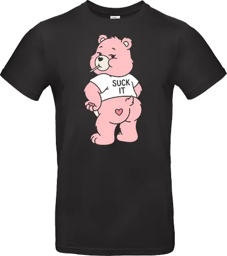Cheeky Bear: Sweet & Sassy - pink bear shirt, cheeky teddy graphic tee, funny Y2K apparel, nostalgic 2000s streetwear, pastel aesthetic clothing, cute but sassy design, negative space bear art, bubblegum pop fashion, quirky cartoon merch, alternative aesthetic tee - Standard T-Shirt