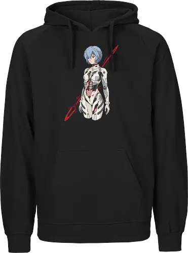 Synthetic Soul: Anatomical Angel - Rei Ayanami graphic tee, anime anatomy apparel, Spear of Longinus merch, biomechanical streetwear, dark aesthetic anime clothing, body horror graphic tee, 90s retro mecha fashion, cyber goth otaku shirt, anime robot girl design - Fairtrade Hoodie