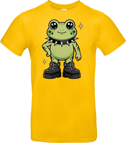 Punk Rock Toad: Kawaii Edge - punk frog shirt, kawaii goth apparel, edgy animal graphic tee, alternative streetwear clothing, spiked collar toad, chunky boots design, cute but psycho fashion, goblincore aesthetic tee, funny amphibian merch, comic book style graphic - Standard T-Shirt