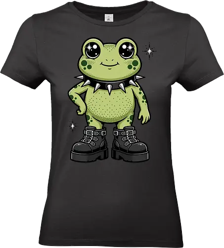 Punk Rock Toad: Kawaii Edge - punk frog shirt, kawaii goth apparel, edgy animal graphic tee, alternative streetwear clothing, spiked collar toad, chunky boots design, cute but psycho fashion, goblincore aesthetic tee, funny amphibian merch, comic book style graphic - Standard T-Shirt (Frauen)