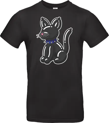 Popped Personality: The Punk Balloon Cat - balloon animal shirt, black cat graphic tee, punk rock kitty apparel, edgy alternative streetwear, funny cat mom clothing, ironic pop art design, spiked collar feline, cute but tough aesthetic, quirky festival fashion, pop culture animal tee - Standard T-Shirt