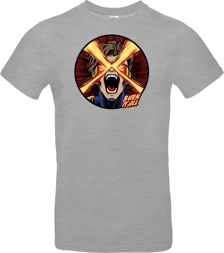 eye of destruction  - red visor, superhero fanart, superhuman powers, geek culture, mutant, proud, cyclops, Superhero, avengers, doomsday, drdoom - Standard T-Shirt
