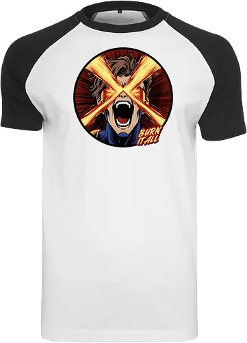 eye of destruction  - red visor, superhero fanart, superhuman powers, geek culture, mutant, proud, cyclops, Superhero, avengers, doomsday, drdoom - Raglan T-Shirt