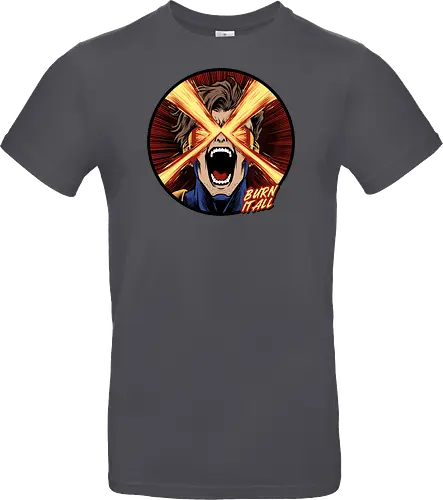 eye of destruction  - red visor, superhero fanart, superhuman powers, geek culture, mutant, proud, cyclops, Superhero, avengers, doomsday, drdoom - Standard T-Shirt