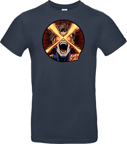 eye of destruction  - red visor, superhero fanart, superhuman powers, geek culture, mutant, proud, cyclops, Superhero, avengers, doomsday, drdoom - Standard T-Shirt