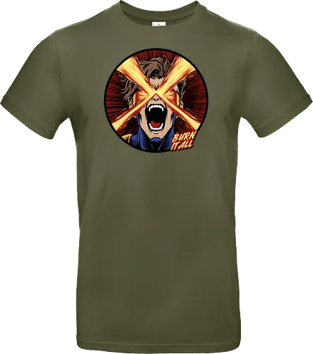 eye of destruction  - red visor, superhero fanart, superhuman powers, geek culture, mutant, proud, cyclops, Superhero, avengers, doomsday, drdoom - Standard T-Shirt