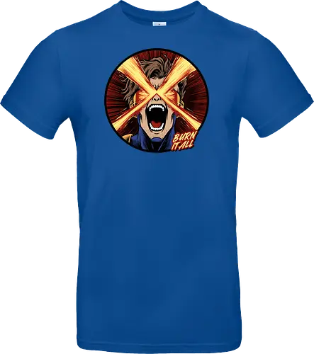 eye of destruction  - red visor, superhero fanart, superhuman powers, geek culture, mutant, proud, cyclops, Superhero, avengers, doomsday, drdoom - Standard T-Shirt