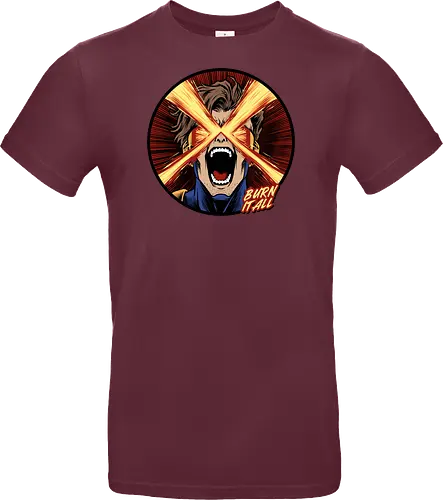 eye of destruction  - red visor, superhero fanart, superhuman powers, geek culture, mutant, proud, cyclops, Superhero, avengers, doomsday, drdoom - Standard T-Shirt