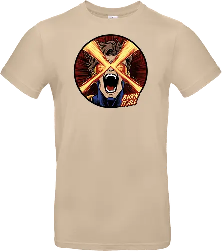 eye of destruction  - red visor, superhero fanart, superhuman powers, geek culture, mutant, proud, cyclops, Superhero, avengers, doomsday, drdoom - Standard T-Shirt