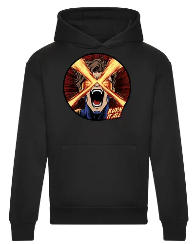 eye of destruction  - red visor, superhero fanart, superhuman powers, geek culture, mutant, proud, cyclops, Superhero, avengers, doomsday, drdoom - Heavyweight Hoodie