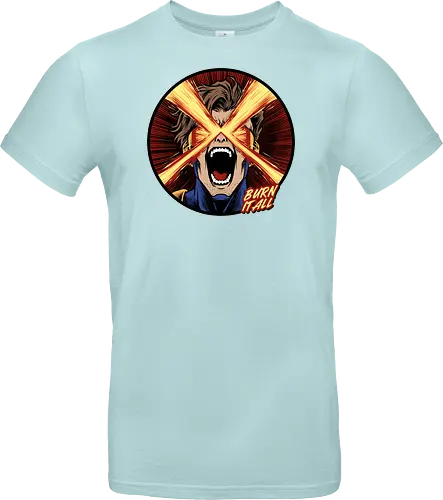 eye of destruction  - red visor, superhero fanart, superhuman powers, geek culture, mutant, proud, cyclops, Superhero, avengers, doomsday, drdoom - Standard T-Shirt