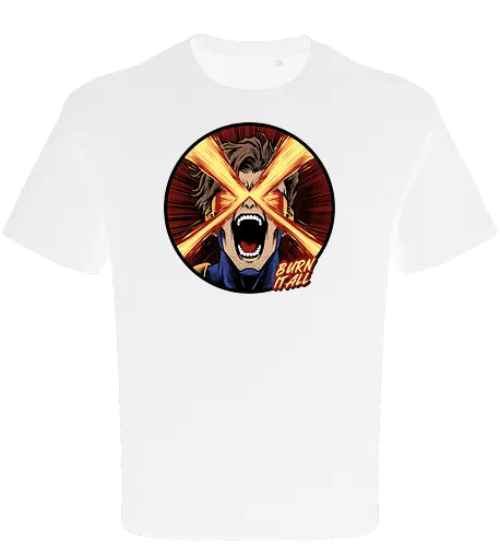 eye of destruction  - red visor, superhero fanart, superhuman powers, geek culture, mutant, proud, cyclops, Superhero, avengers, doomsday, drdoom - Oversize T-Shirt
