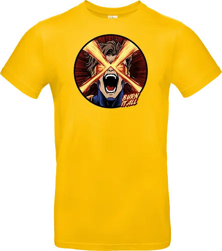 eye of destruction  - red visor, superhero fanart, superhuman powers, geek culture, mutant, proud, cyclops, Superhero, avengers, doomsday, drdoom - Standard T-Shirt