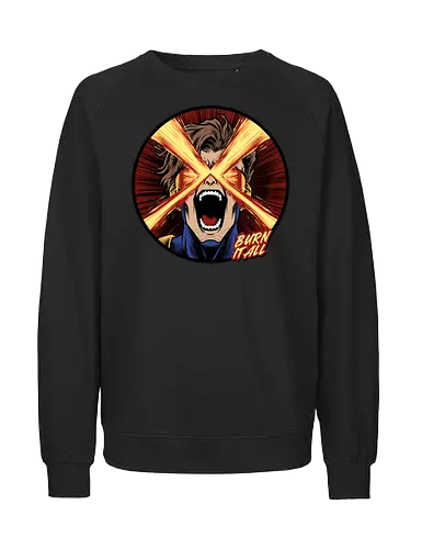 eye of destruction  - red visor, superhero fanart, superhuman powers, geek culture, mutant, proud, cyclops, Superhero, avengers, doomsday, drdoom - Fairtrade Sweatshirt