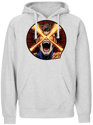 eye of destruction  - red visor, superhero fanart, superhuman powers, geek culture, mutant, proud, cyclops, Superhero, avengers, doomsday, drdoom - Fairtrade Hoodie
