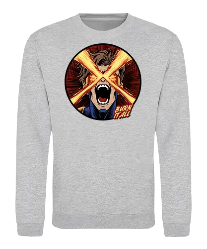 eye of destruction  - red visor, superhero fanart, superhuman powers, geek culture, mutant, proud, cyclops, Superhero, avengers, doomsday, drdoom - Sweatshirt
