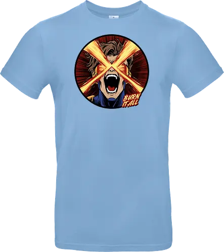 eye of destruction  - red visor, superhero fanart, superhuman powers, geek culture, mutant, proud, cyclops, Superhero, avengers, doomsday, drdoom - Standard T-Shirt
