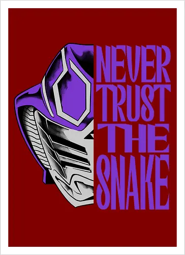 trust is dead  - snake, ouja, kamenrider, superhero, japanese, tokusatsu, purplerider, violetrider, Symbiote, cobra - Kunstdruck