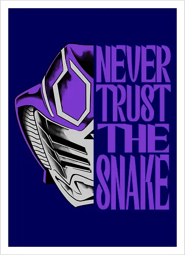 trust is dead  - snake, ouja, kamenrider, superhero, japanese, tokusatsu, purplerider, violetrider, Symbiote, cobra - Kunstdruck