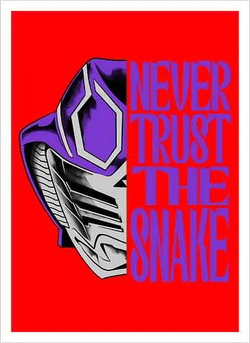 trust is dead  - snake, ouja, kamenrider, superhero, japanese, tokusatsu, purplerider, violetrider, Symbiote, cobra - Kunstdruck