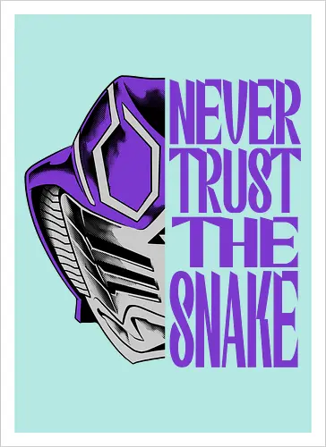 trust is dead  - snake, ouja, kamenrider, superhero, japanese, tokusatsu, purplerider, violetrider, Symbiote, cobra - Kunstdruck