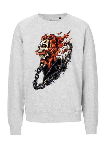 bound by hellfire  - ghostrider, flame, Comic, cool, hell rider, dark superhero, horror comic art, flaming skull, ghostrider, flame, Comic, cool, hell rider, dark superhero, horror comic art, flaming skull - Fairtrade Sweatshirt