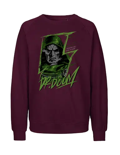 masked rebellion  - drdoom, dark monarch, green cloak, villain aesthetic, villlain, antihero, von doom, Superhero, doomsday - Fairtrade Sweatshirt