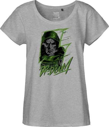 masked rebellion  - drdoom, dark monarch, green cloak, villain aesthetic, villlain, antihero, von doom, Superhero, doomsday - Fairtrade Girl Shirt