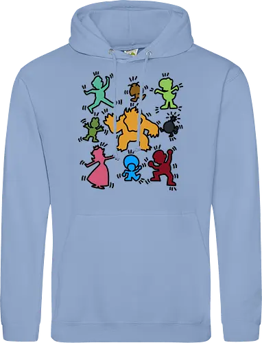 Classic Game Doodle - Mario, Luigi, Villain, Princess Peach - Standard Hoodie