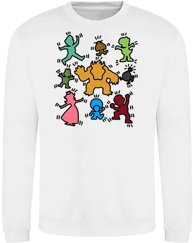 Classic Game Doodle - Mario, Luigi, Villain, Princess Peach - Sweatshirt