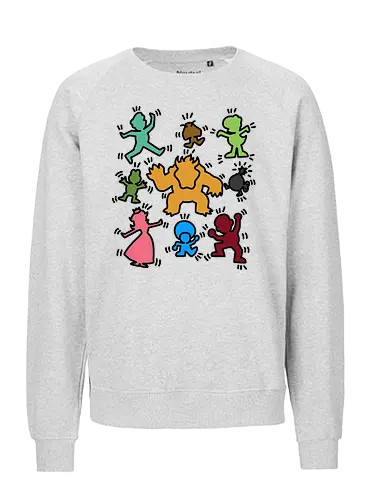 Classic Game Doodle - Mario, Luigi, Villain, Princess Peach - Fairtrade Sweatshirt