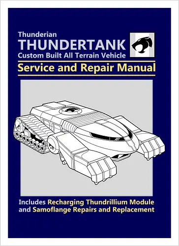 Retro-Handbuch für Geländefahrzeuge - Retro Handbuch, Geländefahrzeug, mechanische Kunst, Vintage Fahrzeug, Industriedesign, Geek Kunst, ThunderCats, ThunderTank, Retro Cartoon, 80er Nostalgie, Reparaturhandbuch, futuristisches Fahrzeug, Industrie Kunst, Popkultur, Vintage Cartoon, mechanisches Design, nostalgische Kunst - Kunstdruck