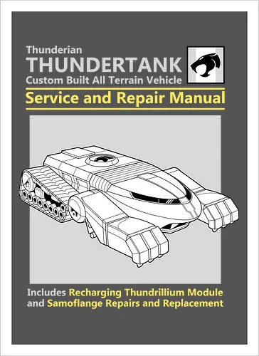 Retro-Handbuch für Geländefahrzeuge - Retro Handbuch, Geländefahrzeug, mechanische Kunst, Vintage Fahrzeug, Industriedesign, Geek Kunst, ThunderCats, ThunderTank, Retro Cartoon, 80er Nostalgie, Reparaturhandbuch, futuristisches Fahrzeug, Industrie Kunst, Popkultur, Vintage Cartoon, mechanisches Design, nostalgische Kunst - Kunstdruck
