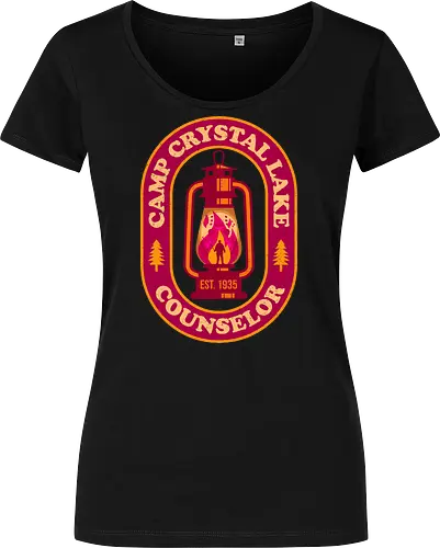 Camp Crystal Lake Counselor for halloween season - halloween, camp crystal lake, camp crystal lake counselor, halloween gifts, halloweentee, horror, horror fan, horror movie, humor, retro, scary, slasher, spooky - Damen T-Shirt