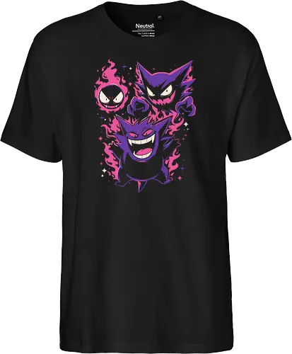 Terror Gang - gang, illustration, aesthetic, halloween, terror, horror, spooky, scary, creepy, monsters, ghosts, demons, vampire, gothic, dark, macabre, Paranormal, occult, haunted, nightmare, flames, purple, pink, retro, vintage, cartoon, anime, kawaii, funny, wicked, creature - Fairtrade T-Shirt