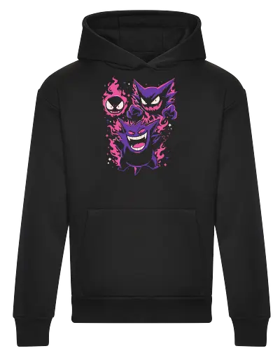 Terror Gang - gang, illustration, aesthetic, halloween, terror, horror, spooky, scary, creepy, monsters, ghosts, demons, vampire, gothic, dark, macabre, Paranormal, occult, haunted, nightmare, flames, purple, pink, retro, vintage, cartoon, anime, kawaii, funny, wicked, creature - Heavyweight Hoodie