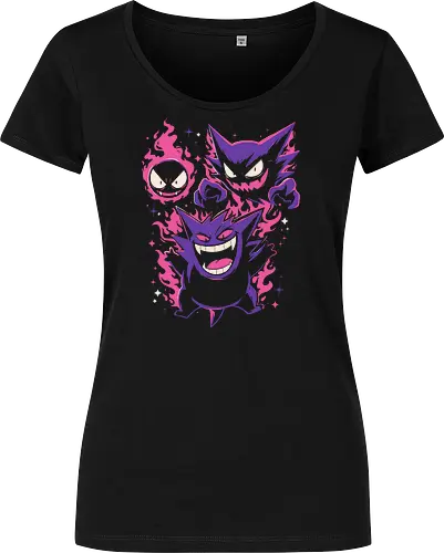 Terror Gang - gang, illustration, aesthetic, halloween, terror, horror, spooky, scary, creepy, monsters, ghosts, demons, vampire, gothic, dark, macabre, Paranormal, occult, haunted, nightmare, flames, purple, pink, retro, vintage, cartoon, anime, kawaii, funny, wicked, creature - Damen T-Shirt