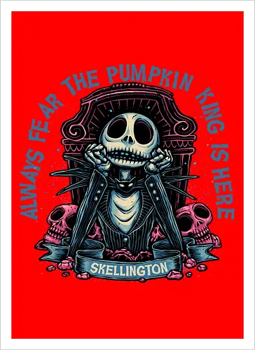The pumpkin king is here - Movie, animated, animation, horror, Halloween, pumpkin, skeleton, character, fantasy - Kunstdruck