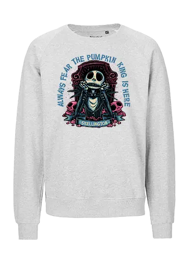 The pumpkin king is here - Movie, animated, animation, horror, Halloween, pumpkin, skeleton, character, fantasy - Fairtrade Sweatshirt