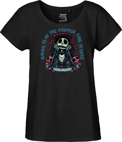 The pumpkin king is here - Movie, animated, animation, horror, Halloween, pumpkin, skeleton, character, fantasy - Fairtrade Girl Shirt