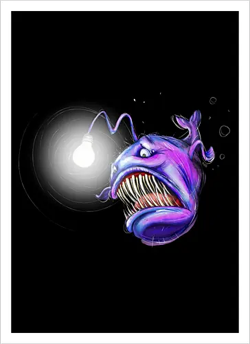 Monsta der Tiefe (Tiefseeangler) - Kunstdruck