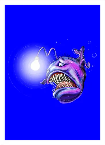 Monsta der Tiefe (Tiefseeangler) - Kunstdruck